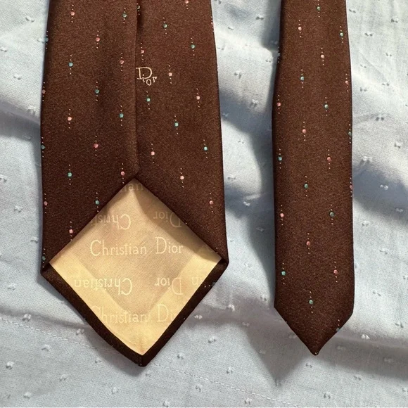Dior Brown Classic Silk Ties - Picture 6 of 11